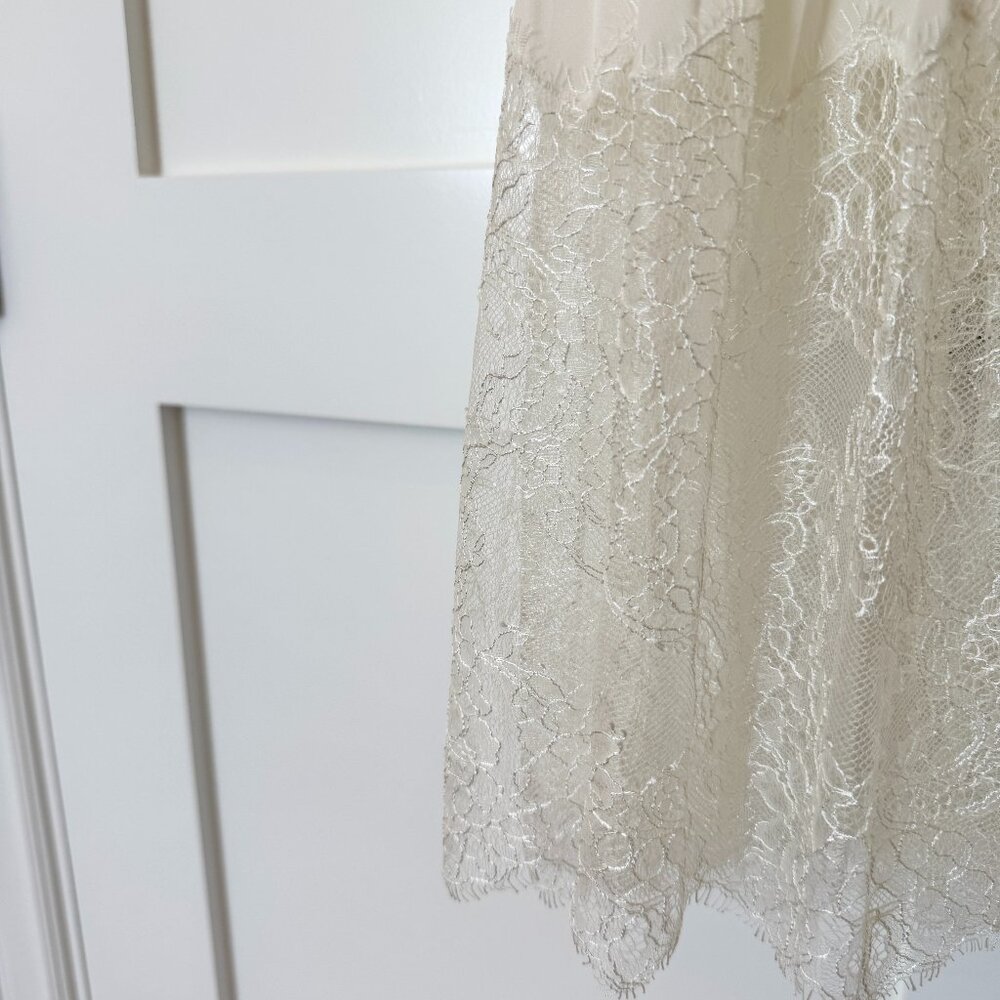 Self-Portrait Lace-Trimmed Bouclé & Chiffon Midi Dress – Size 2 - Picture 13 of 16